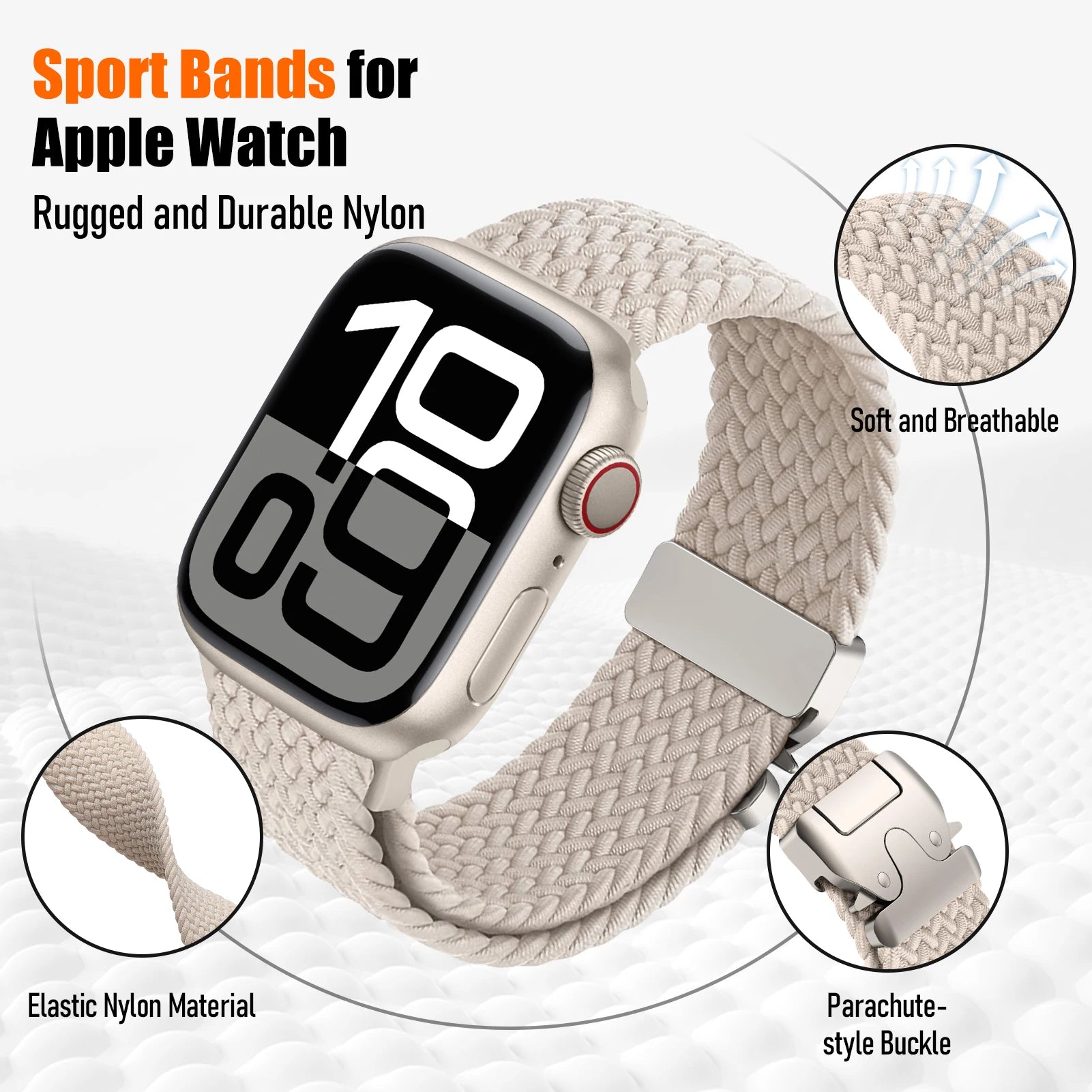 Strap for  Watch Bands Ultra2 3 49Mm 40Mm 44Mm 46Mm 42Mm 45Mm Parachute Braided Bracelet Correas Iwatch Series SE 9 8 10 11