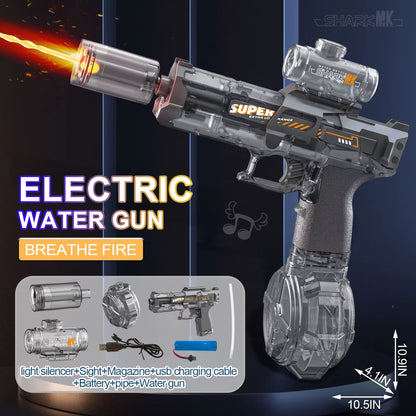 Children High Pressure Electric Water Gun Toys Summer Outdoor Beach Pool Garden Fight Games Kids Automatic Bursts Watergun Gifts