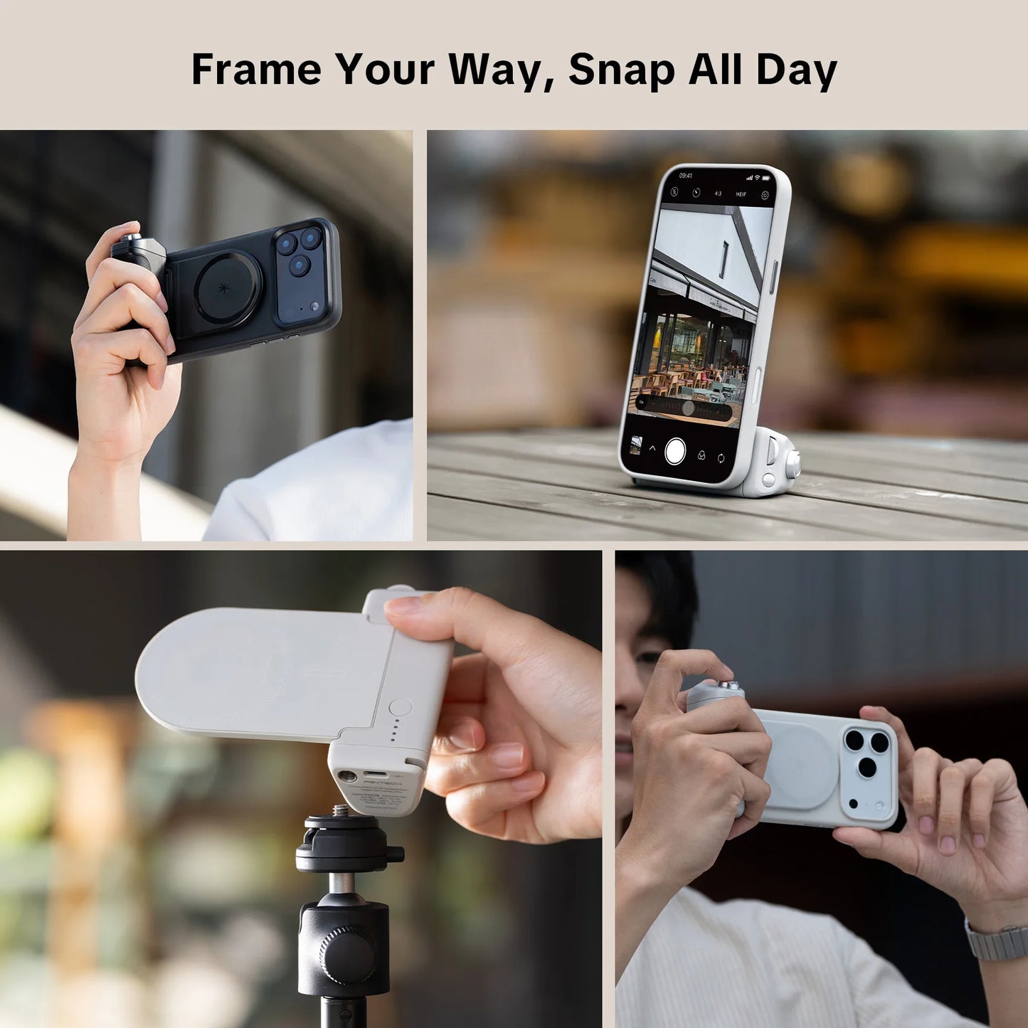 Magcam 1& 2 Phone Grip 3-In-1Camera Phone Grip Modular Kit Bluetooth Remote