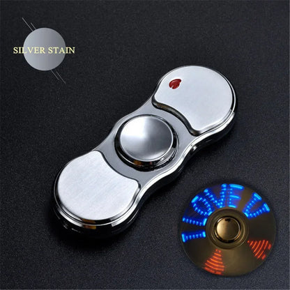 Hand Spinner USB Electric Lighter LED Strips Finger Spinner Plasma Arc Lighters Metal Windproof Tungsten Turbo Pulsed Lighter
