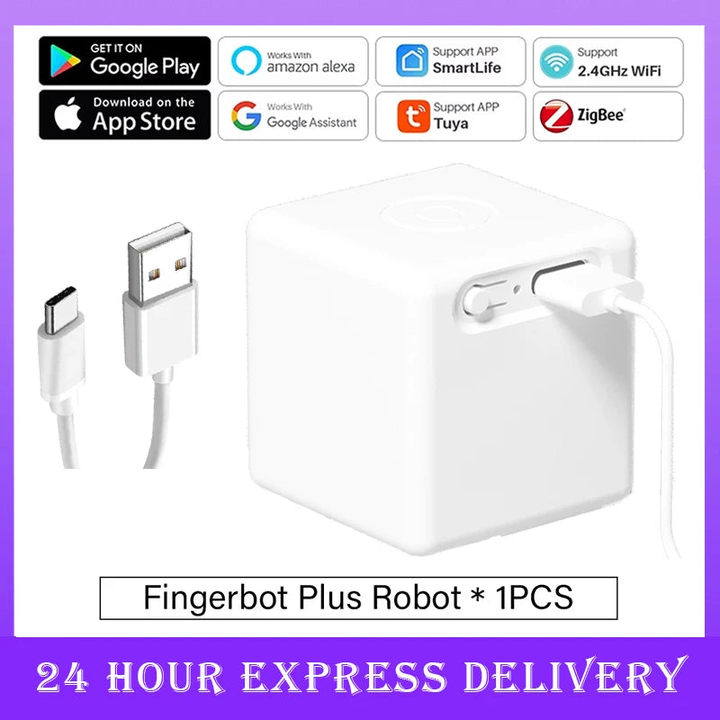 Tuya Zigbee3.0 Smart Fingerbot Switch Bot Remoter Garage Curtains Button Robot Pusher Work with Alexa Google Home Voice Assitant