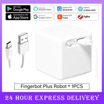 Tuya Zigbee3.0 Smart Fingerbot Switch Bot Remoter Garage Curtains Button Robot Pusher Work with Alexa Google Home Voice Assitant