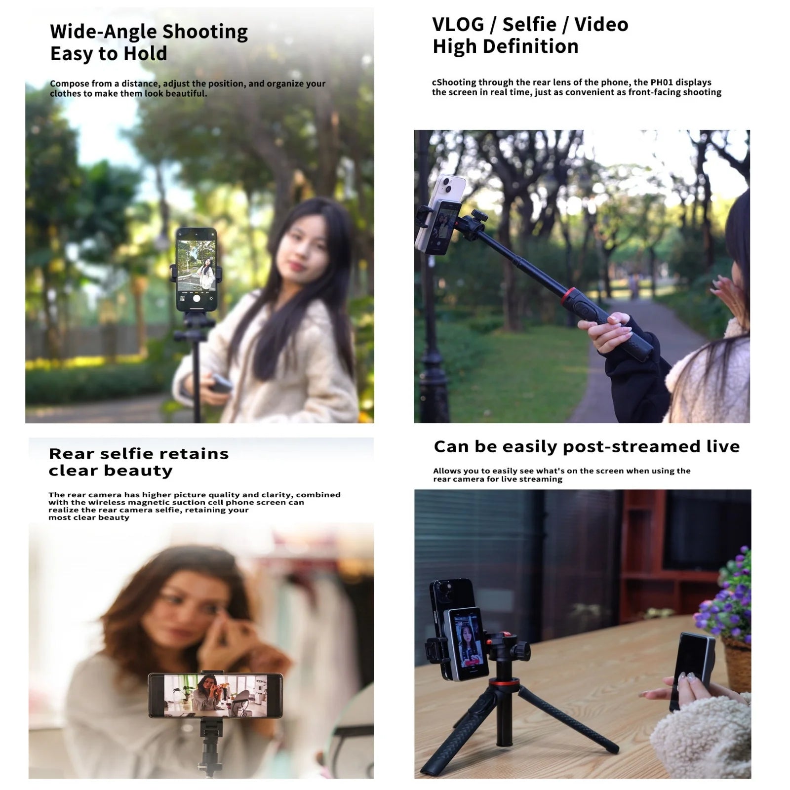 New Magnetic Phone Vlog Selfie Monitor Screen for Phone Rear Camera for Selfie Rear Camera Compatible with Iphone Android
