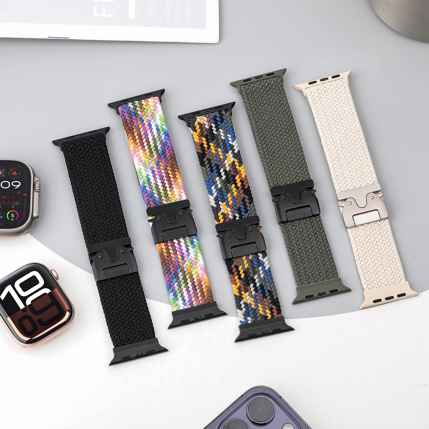 Strap for  Watch Bands Ultra2 3 49Mm 40Mm 44Mm 46Mm 42Mm 45Mm Parachute Braided Bracelet Correas Iwatch Series SE 9 8 10 11