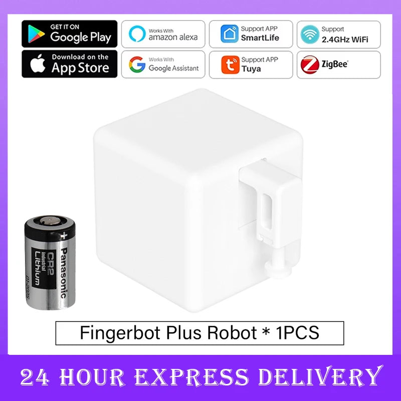 Tuya Zigbee3.0 Smart Fingerbot Switch Bot Remoter Garage Curtains Button Robot Pusher Work with Alexa Google Home Voice Assitant