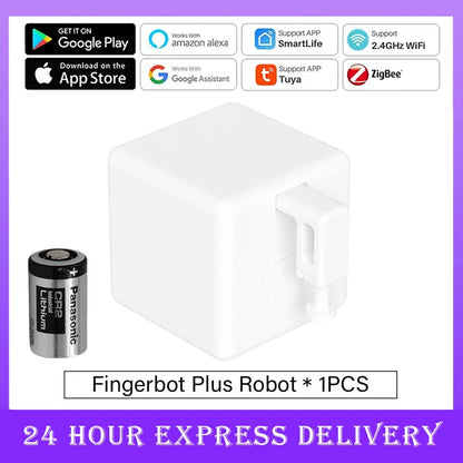 Tuya Zigbee3.0 Smart Fingerbot Switch Bot Remoter Garage Curtains Button Robot Pusher Work with Alexa Google Home Voice Assitant