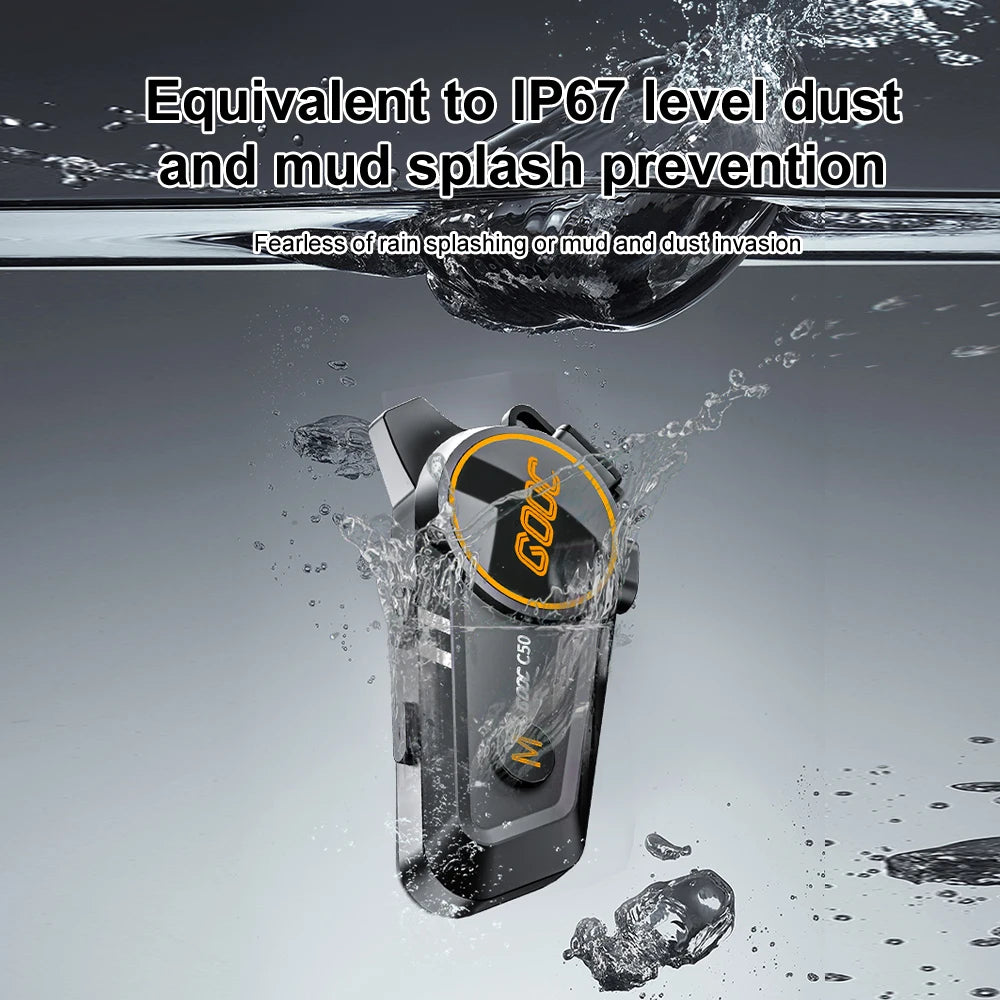 1/2X Motorcycle Helmet Intercom Bluetooth 5.3 Headset Waterproof 300M Intercomunicador Speaker Wireless Handsfree Interphone