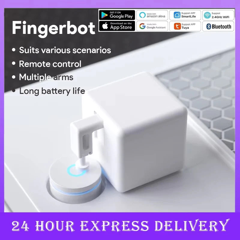 Tuya Zigbee3.0 Smart Fingerbot Switch Bot Remoter Garage Curtains Button Robot Pusher Work with Alexa Google Home Voice Assitant