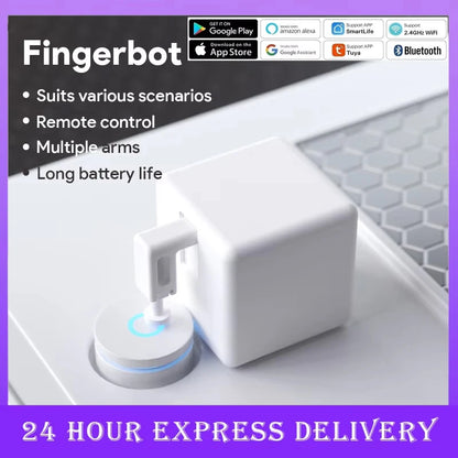 Tuya Zigbee3.0 Smart Fingerbot Switch Bot Remoter Garage Curtains Button Robot Pusher Work with Alexa Google Home Voice Assitant