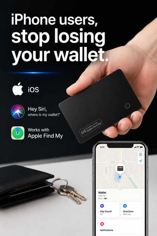 Smart Wallet Tracker Card – Apple Find My Compatible